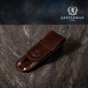 KP14 | kožna futrola za dve olovke Gentleman