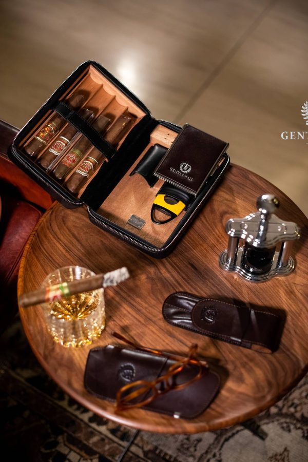 KP14 | kožna futrola za dve olovke Gentleman