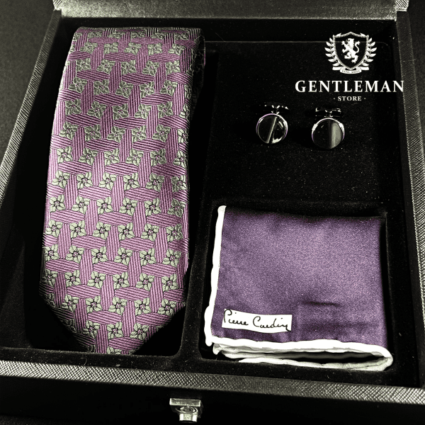 KMM001 | SET kravata, maramica i manžetne Pierre Cardin