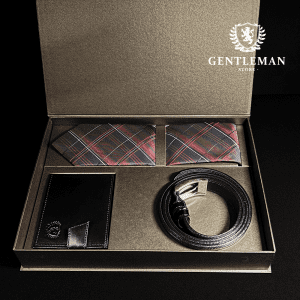 PS209 | GOLD set kaiš, kravata i novčanik GENTLEMAN