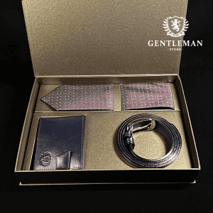 PS215 | GOLD set kaiš, kravata i novčanik GENTLEMAN