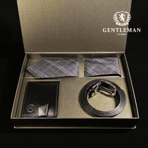 PS219 | GOLD set kaiš, kravata i novčanik GENTLEMAN