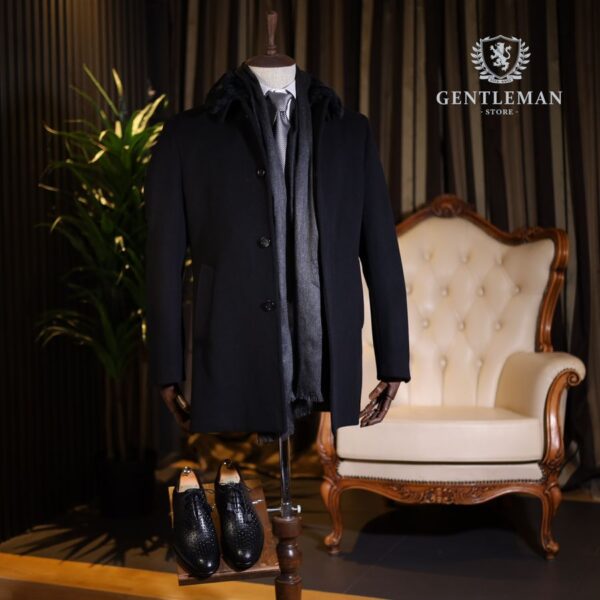 KPT001 | ELEGANTNI MUŠKI KAPUT SA KRZNOM