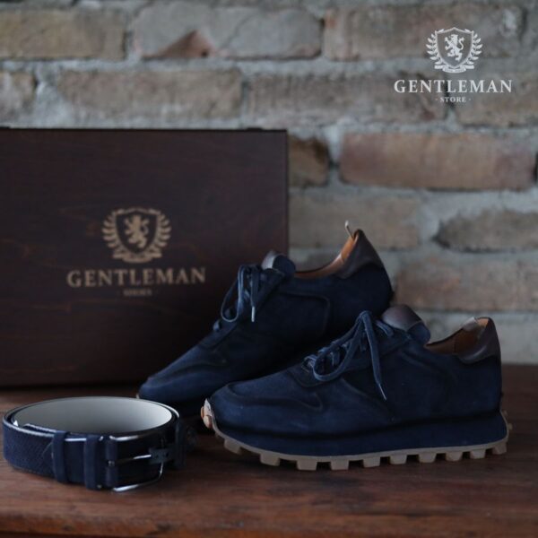 C022 | zimske teget muške kožne patike GENTLEMAN SHOES