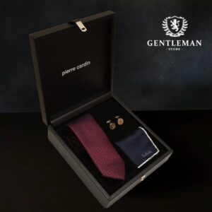 KMM07 | SET kravata, maramica i manžetne Pierre Cardin