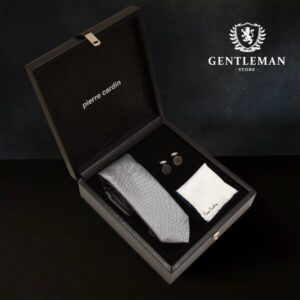 KMM08 | SET kravata, maramica i manžetne Pierre Cardin