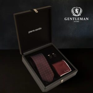 KMM10 | SET kravata, maramica i manžetne Pierre Cardin